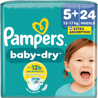 Baby Dry Luiers Maat 5+ Junior+ (12-17 kg), 24 stuks