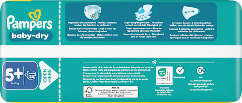 Baby Dry Luiers Maat 5+ Junior+ (12-17 kg), 24 stuks