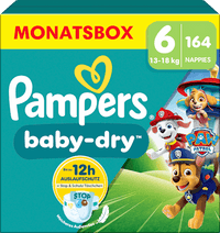 Baby Dry Luiers Maat 6 (13-18 kg) Limited Edition Paw Patrol, Maandelijkse Doos, 164 stuks