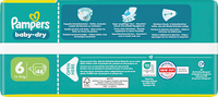 Luiers Baby Dry Maat 6 Extra Groot (13-18 kg), Grote Verpakking, 46 stuks