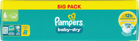 Luiers Baby Dry Maat 6 Extra Groot (13-18 kg), Grote Verpakking, 46 stuks