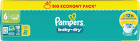 Luiers Baby Dry Maat 6 Extra Groot (13-18 kg), Grote Verpakking, 46 stuks