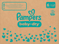 Baby Dry Luiers Maat 6 Extra Groot (13-18 kg), Maandelijkse Doos, 148 stuks