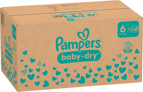 Baby Dry Luiers Maat 6 Extra Groot (13-18 kg), Maandelijkse Doos, 148 stuks
