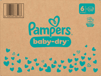 Baby Dry Luiers Maat 6 Extra Groot (13-18 kg), Maandelijkse Doos, 148 stuks