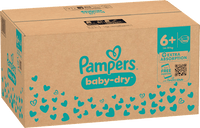 Baby Dry Luiers Maat 6+ Extra Groot (14-19 kg), Maandelijkse Doos, 144 stuks