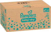 Baby Dry Luiers Maat 6+ Extra Groot (14-19 kg), Maandelijkse Doos, 144 stuks