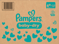 Baby Dry Luiers Maat 6+ Extra Groot (14-19 kg), Maandelijkse Doos, 144 stuks