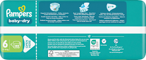 Baby Dry luiers maat 6 XL (13-18 kg), 22 stuks