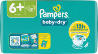 Baby Dry luiers maat 6+ XL (14-19 kg), 21 stuks