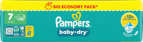 Luiers Baby Dry maat 7 XL (15+ kg), grote verpakking, 42 stuks