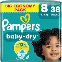 Luiers Baby Dry Maat 8 Extra Groot (17+ kg), Grote Verpakking, 38 stuks