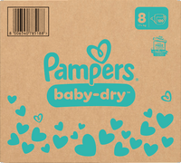 Baby Dry Luiers Maat 8 Extra Groot (17+ kg), Maandelijkse Doos, 120 stuks
