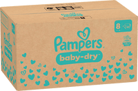 Baby Dry Luiers Maat 8 Extra Groot (17+ kg), Maandelijkse Doos, 120 stuks