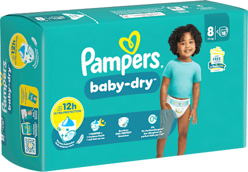Windeln Baby Dry Gr.8 XL (17+ kg), 18 St Pampers