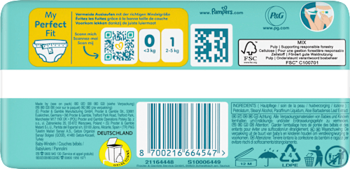 Premium Protection Luiers Maat 0 Micro (tot 3 kg), 22 stuks