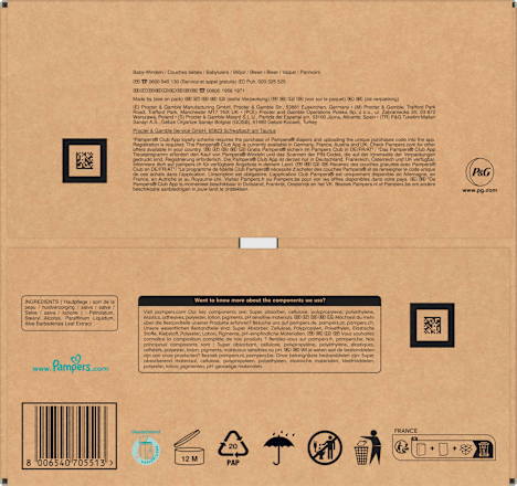 Premium Protection Luiers Maat 1 Pasgeboren (2-5 kg), Halfmaand Doos, 180 stuks