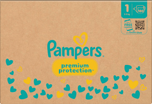 Windeln Premium Protection Gr. 1 Newborn (2-5 kg) Monatsbox, 180 St
