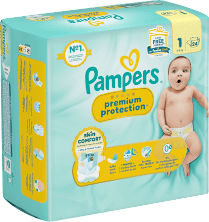 Windeln Premium Protection Gr.1 Newborn (2-5 kg), 24 St Pampers