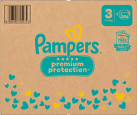 Premium Protection Luiers Maat 3 Midi (6-10 kg), Maandelijkse Doos, 204 stuks