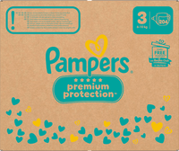 Premium Protection Luiers Maat 3 Midi (6-10 kg), Maandelijkse Doos, 204 stuks