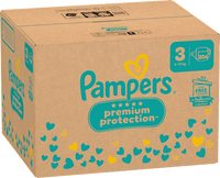 Premium Protection Luiers Maat 3 Midi (6-10 kg), Maandelijkse Doos, 204 stuks