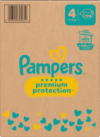 Premium Protection Luiers Maat 4 Maxi (9-14 kg), Maandelijkse Doos, 174 stuks