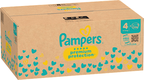 Premium Protection Luiers Maat 4 Maxi (9-14 kg), Maandelijkse Doos, 174 stuks