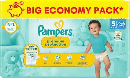 Premium Protection Luiers Maat 5 Junior (11-16 kg), Grote Verpakking, 46 stuks