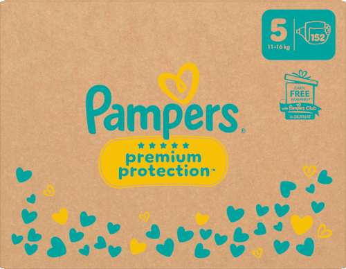 Premium Protection Luiers Maat 5 Junior (11-16 kg) Maandelijkse Doos, 152 stuks