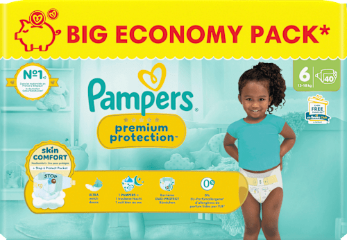 Premium Protection Luiers Maat 6 Extra Groot (13-18 kg), Grote Verpakking, 40 stuks