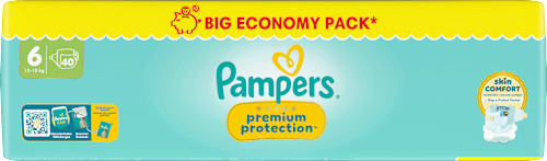 Premium Protection Luiers Maat 6 Extra Groot (13-18 kg), Grote Verpakking, 40 stuks