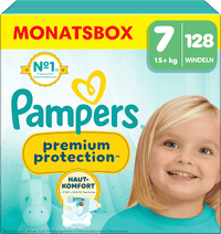 Premium Protection Luiers Maat 7 Extra Groot (15+ kg), Maandelijkse Doos, 128 stuks