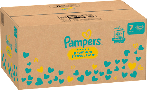 Premium Protection Luiers Maat 7 Extra Groot (15+ kg), Maandelijkse Doos, 128 stuks