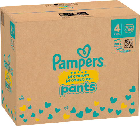 Windeln Premium Protection Pants Gr. 4 Maxi (9-15 kg) Monatsbox, 168 St