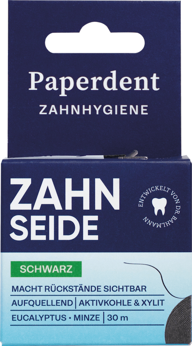 Zahnseide Eukalyptus & Minze, schwarz, 30 m
