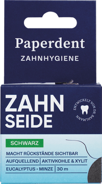 Zahnseide Eukalyptus & Minze, schwarz, 30 m