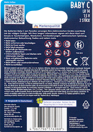 Batterijen Baby C Power Alkaline, 2 stuks