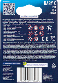 Batterijen Baby C Power Alkaline, 2 stuks