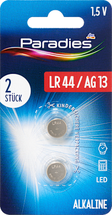 Batterien Knopfzelle LR44, 1 St Paradies