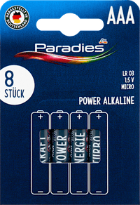 Batterijen Power Micro AAA, 8 stuks