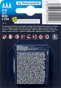 Batterijen Power Micro AAA, 8 stuks