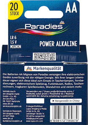 Batterijen Power Mignon AA, 20 stuks
