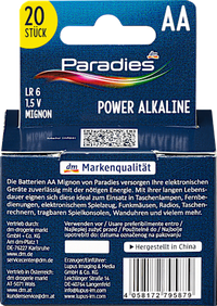 Batterijen Power Mignon AA, 20 stuks