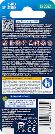 Knopfzelle CR 2032, 2 St