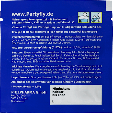 Elektrolyt-Vitamin C-Komplex Brausetabletten 4 St, 26 g Partyfly