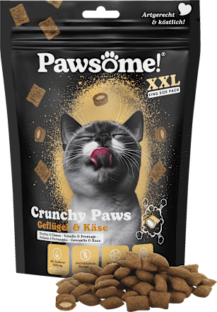 Katzenleckerli mit Geflügel & Käse, crunchy paws, 150 g
