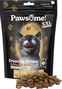 Katzenleckerli mit Geflügel & Käse, crunchy paws, 150 g