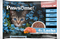 Nat kattenvoer Kitten, Zalm in saus, Junior Multipack (4x85 g), 340 g