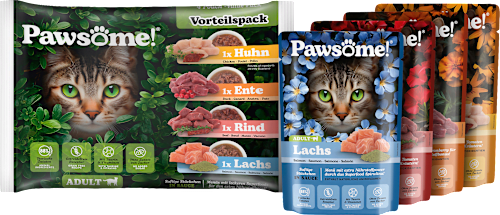 Nat kattenvoer met kip, eend, rundvlees en zalm in saus, multipack (4 x 85 g), 340 g